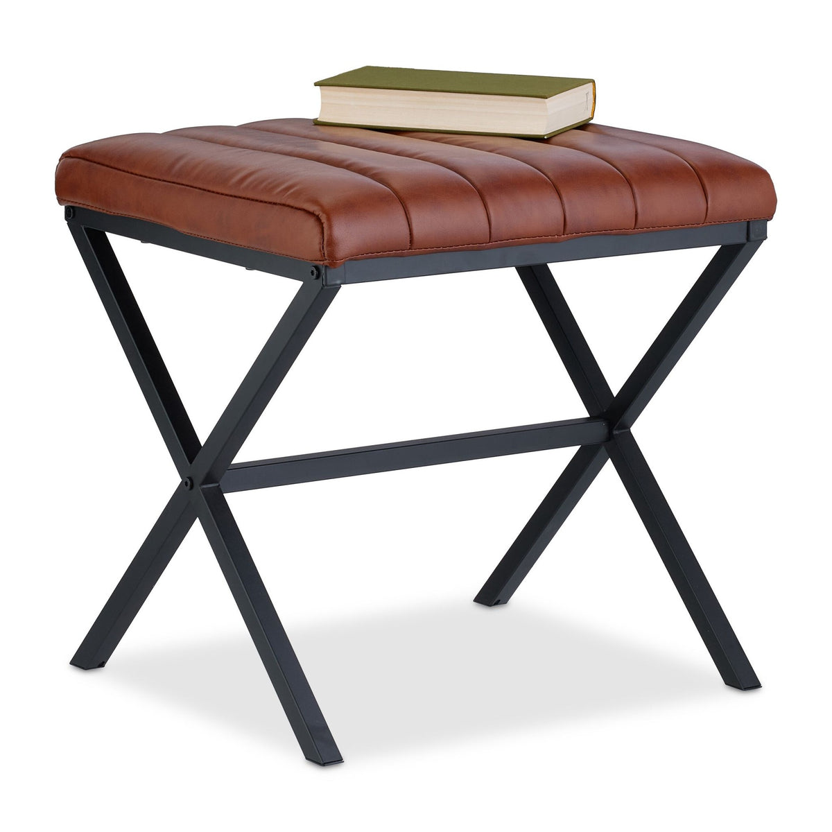 Stool with artificial leather cover