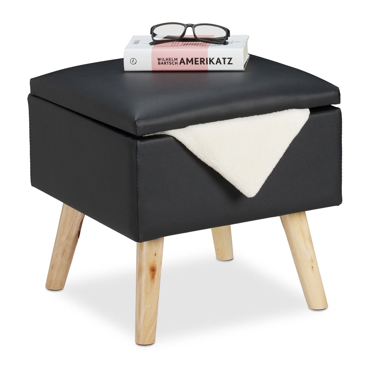 Stool with storage space Artificial leather