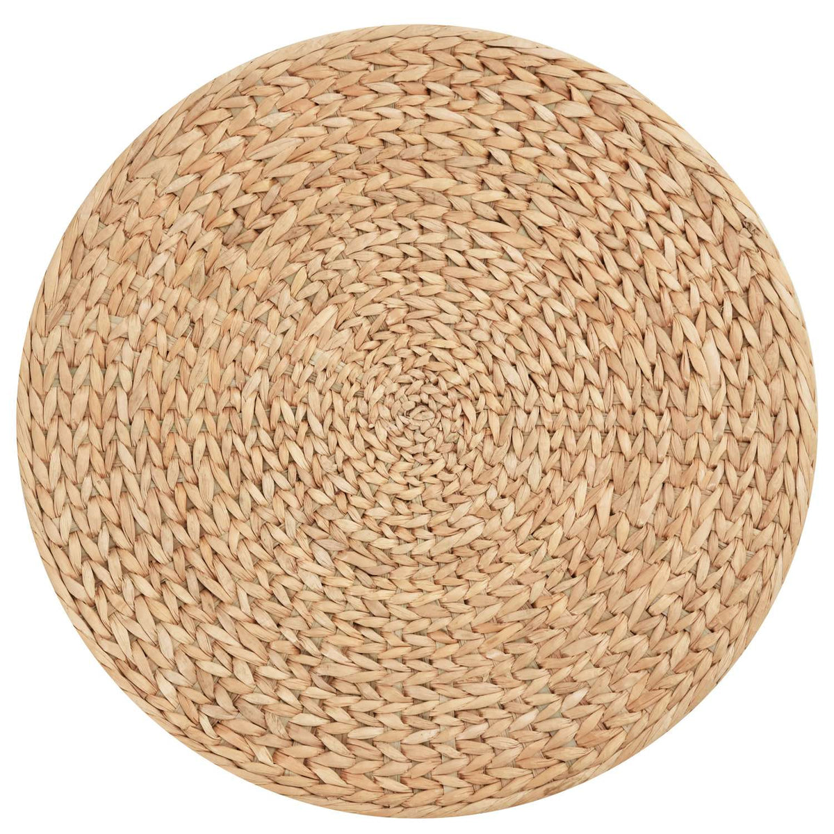 Stool with storage space Footstool with storage box, removable lid, straw rattan, khaki, Ø43x43cm