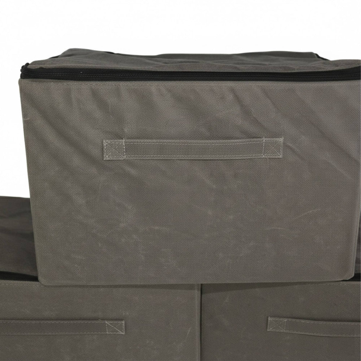 Storage Bags Set of 3 – Fabric, Zip Closure, Handles