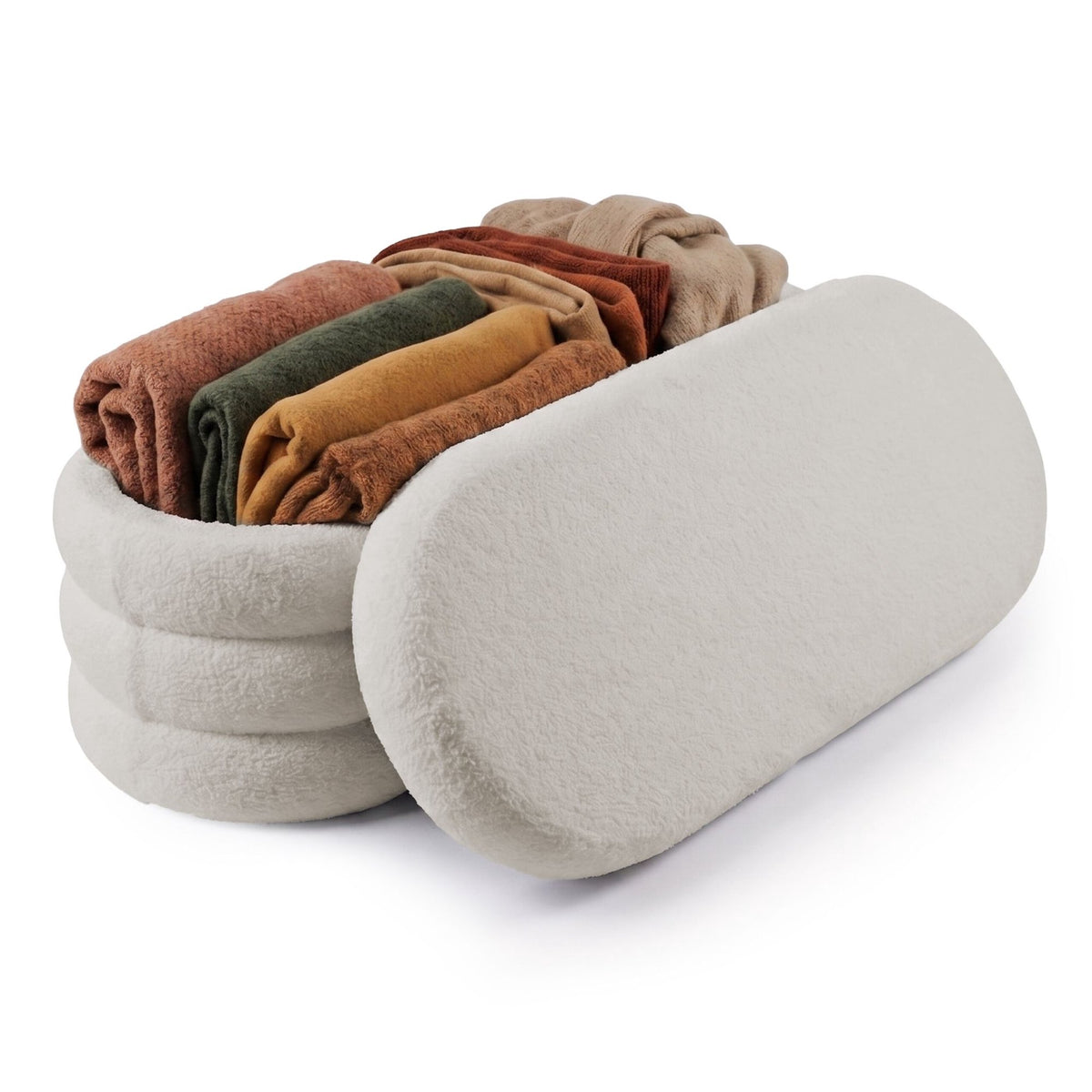Storage Bench, Teddy Fabric Upholstery – Padded Seat