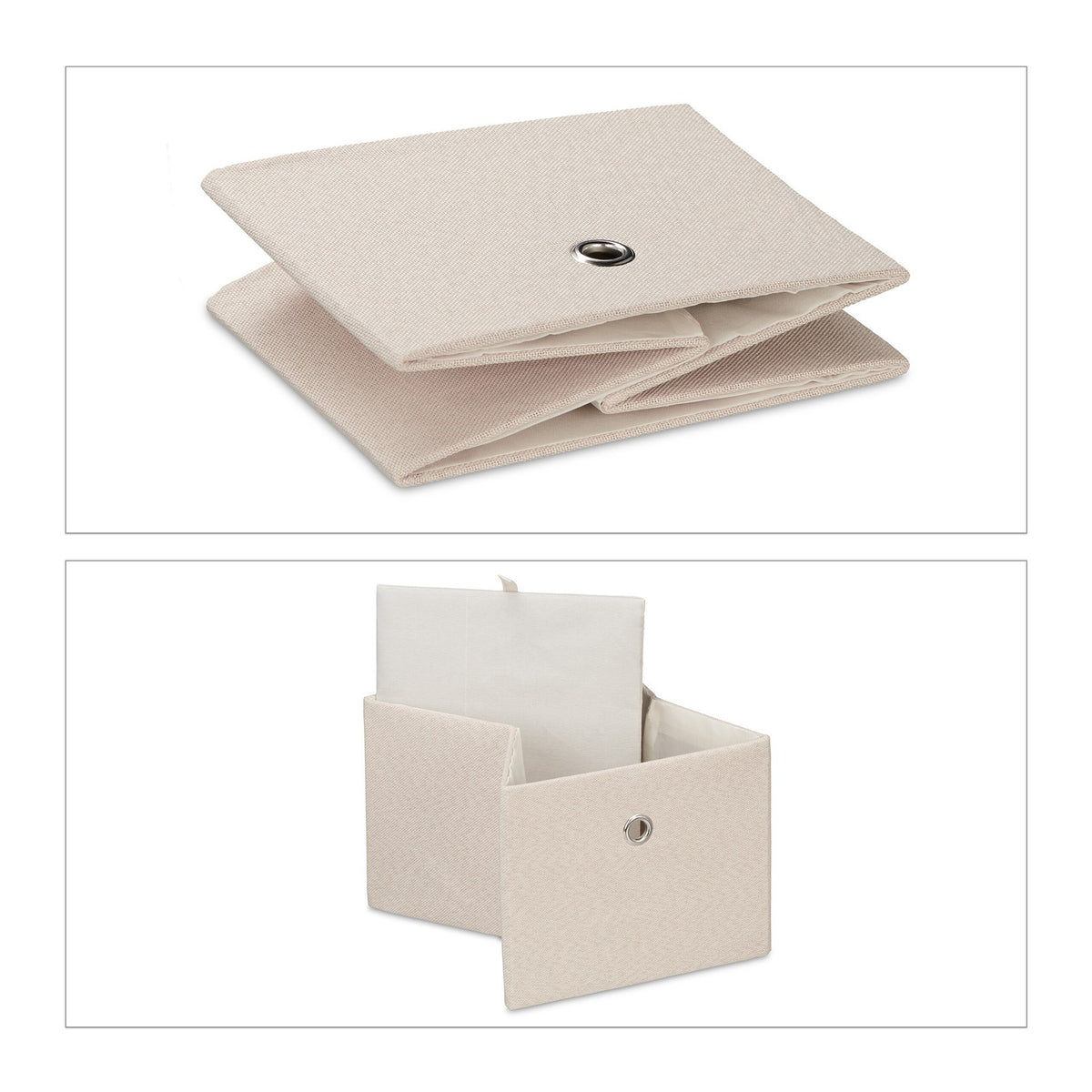Storage Boxes Set of 2 – Multi-Color Fabric Organizers