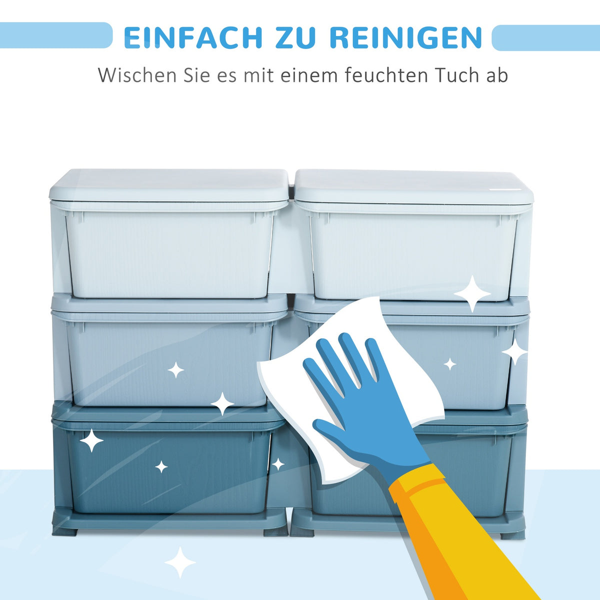 Storage Boxes With Lid Drawer Cabinet For Children Toy Box Toy Organizer Children'S Furniture For 3-6 Years Children Blue