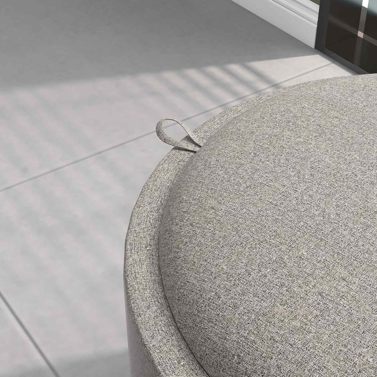Storage Ottoman with Tray, Light Grey, Linen Look, 56x56x42 cm