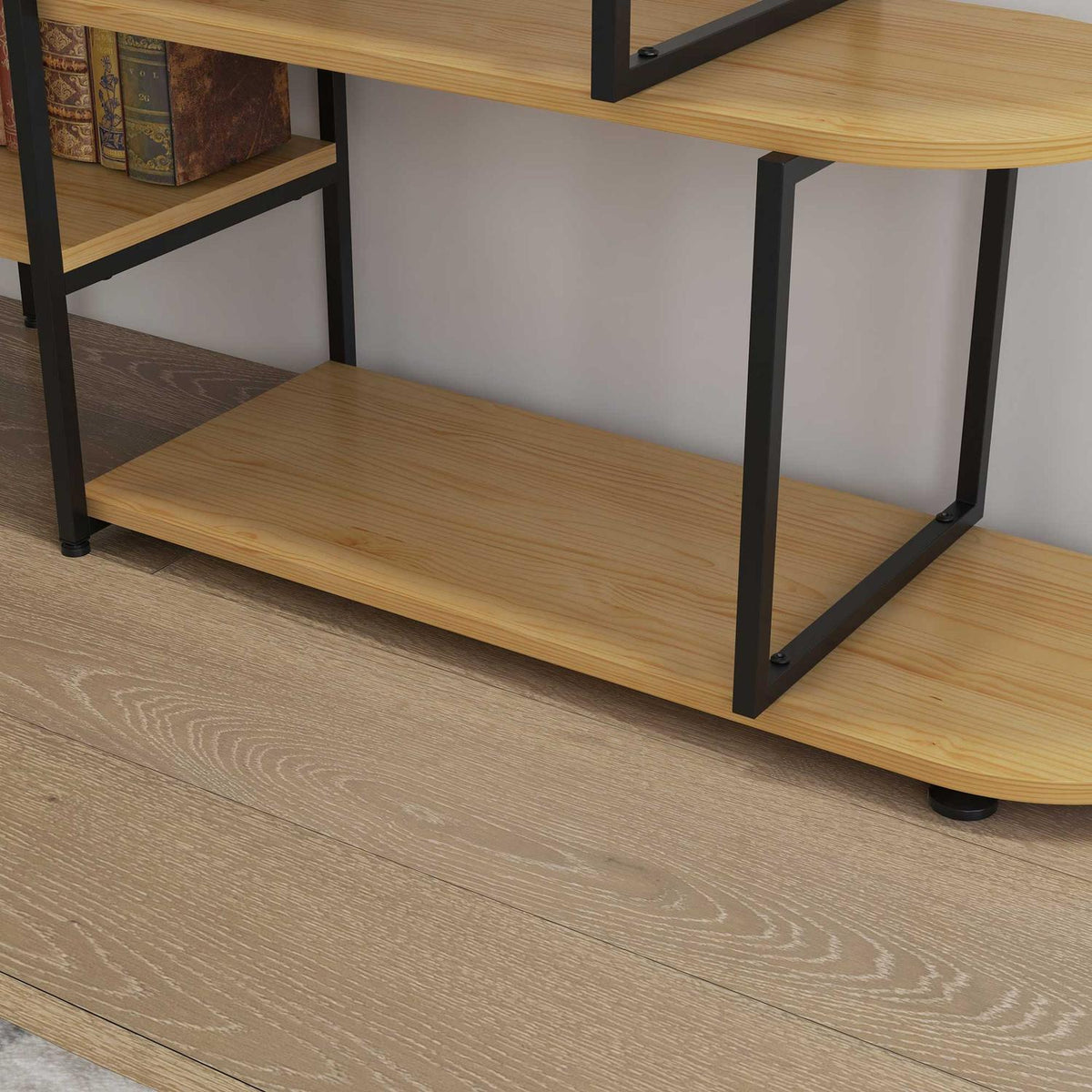Storage Shelf Bookcase With 5 Tiers In Industrial Design, Standing Shelf With Anti-Tilt Protection, For Bedroom/Living Room/Kitchen