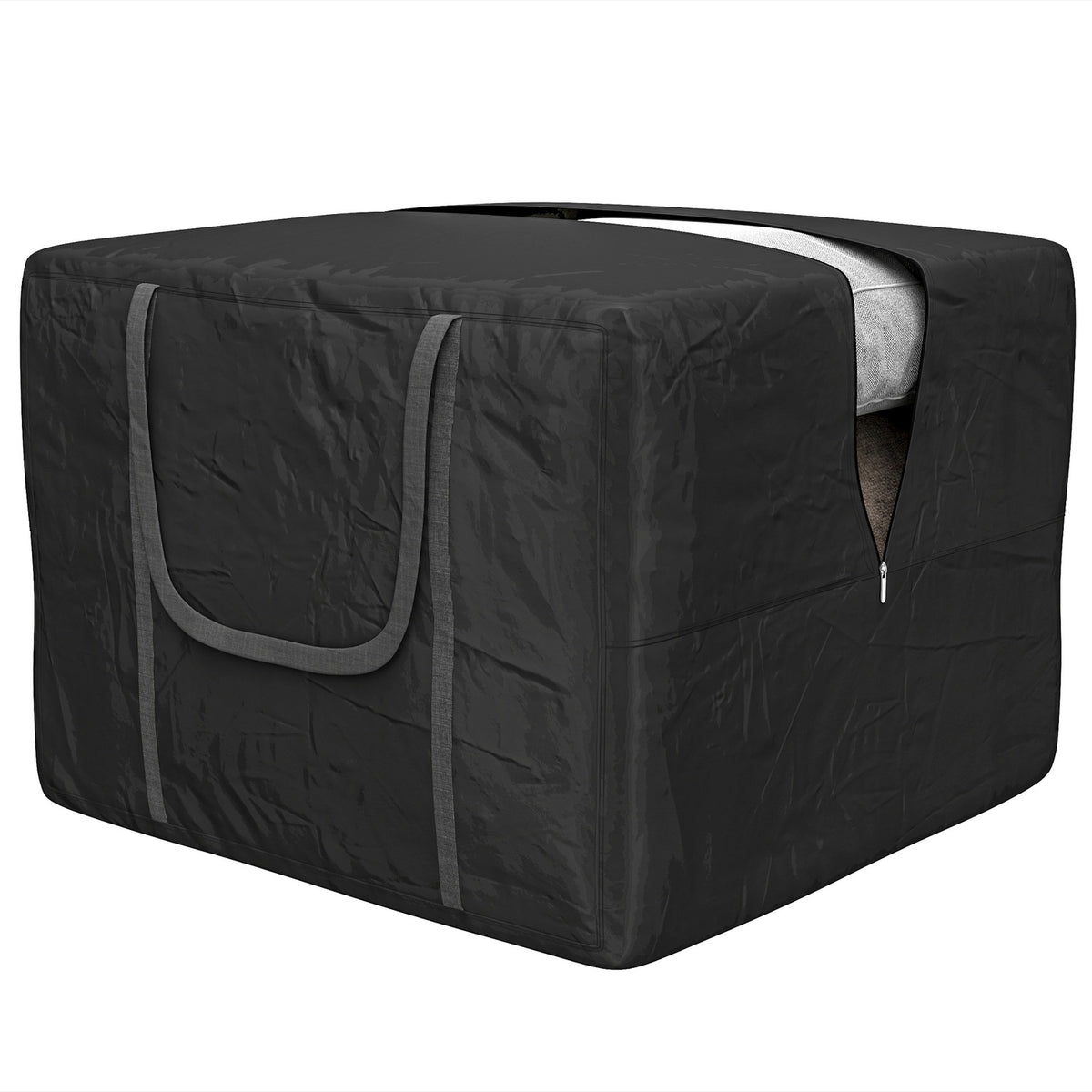 Storage bag 600D Oxford, 384L carrying bag can hold up to 60kg, UV30+ waterproof storage bag, for camping and traveling, 80 x 80 x 60 cm, black