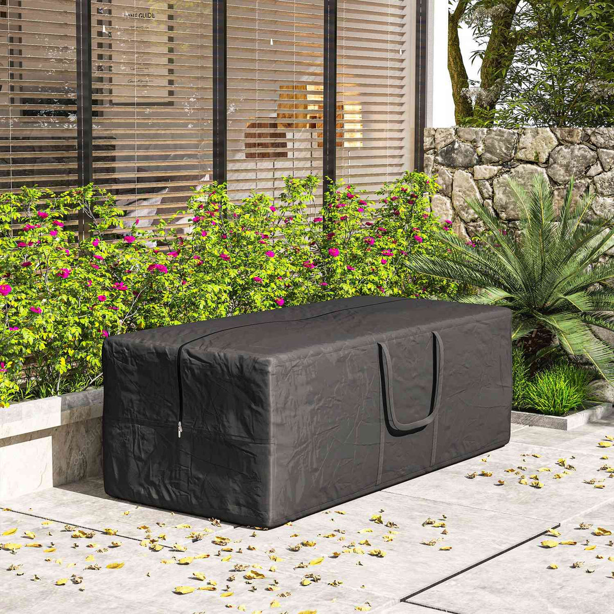 Storage bag 600D Oxford, 840L carrying bag load-bearing up to 100kg, UV30+ waterproof storage bag, for camping and traveling, 175 x 80 x 60 cm, black