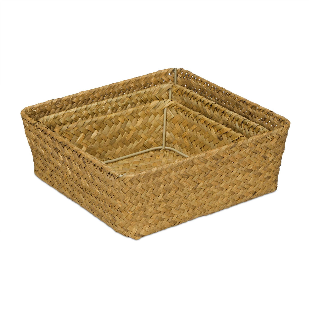 Storage basket, seaweed, set of 3