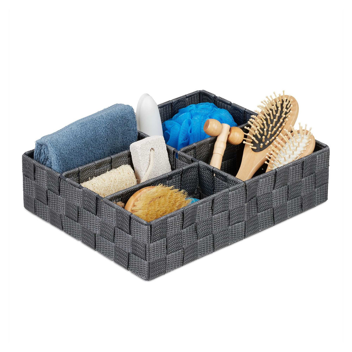 Storage basket with 5 compartments