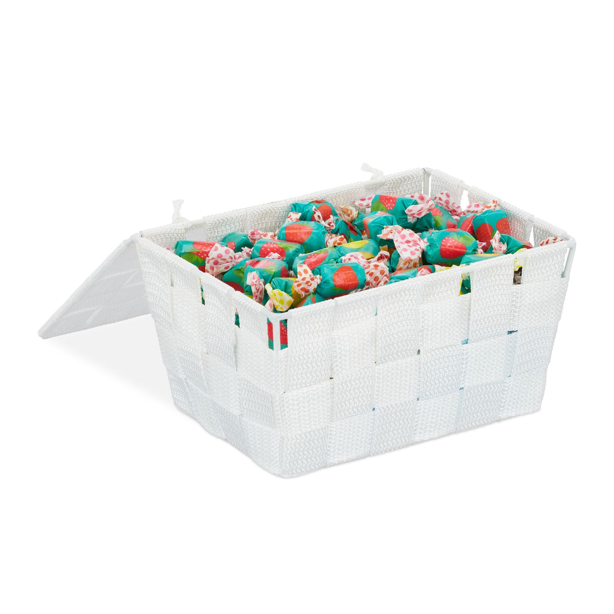 Storage basket with lid