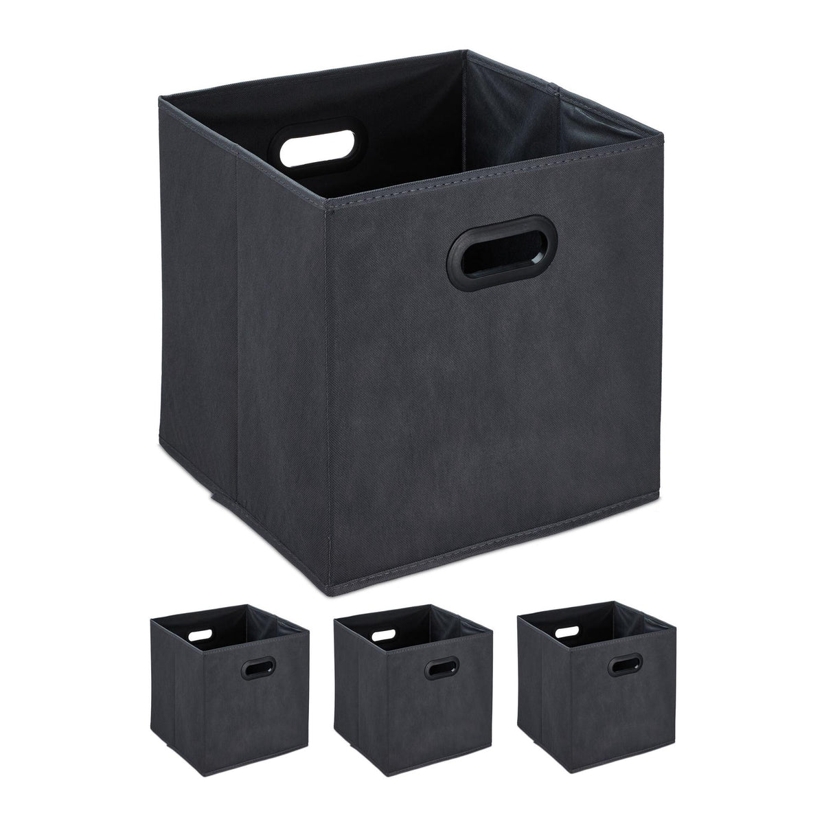 Storage box in anthracite Set of 4