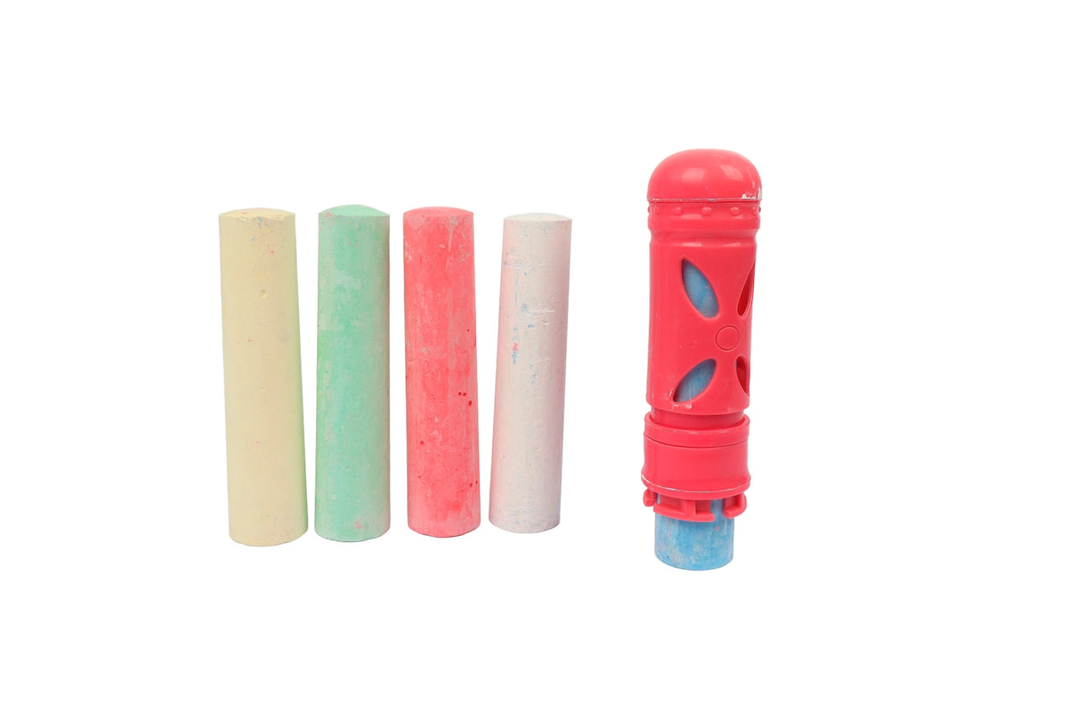 Street Chalk Set with Holder, 18 Pieces for Kids