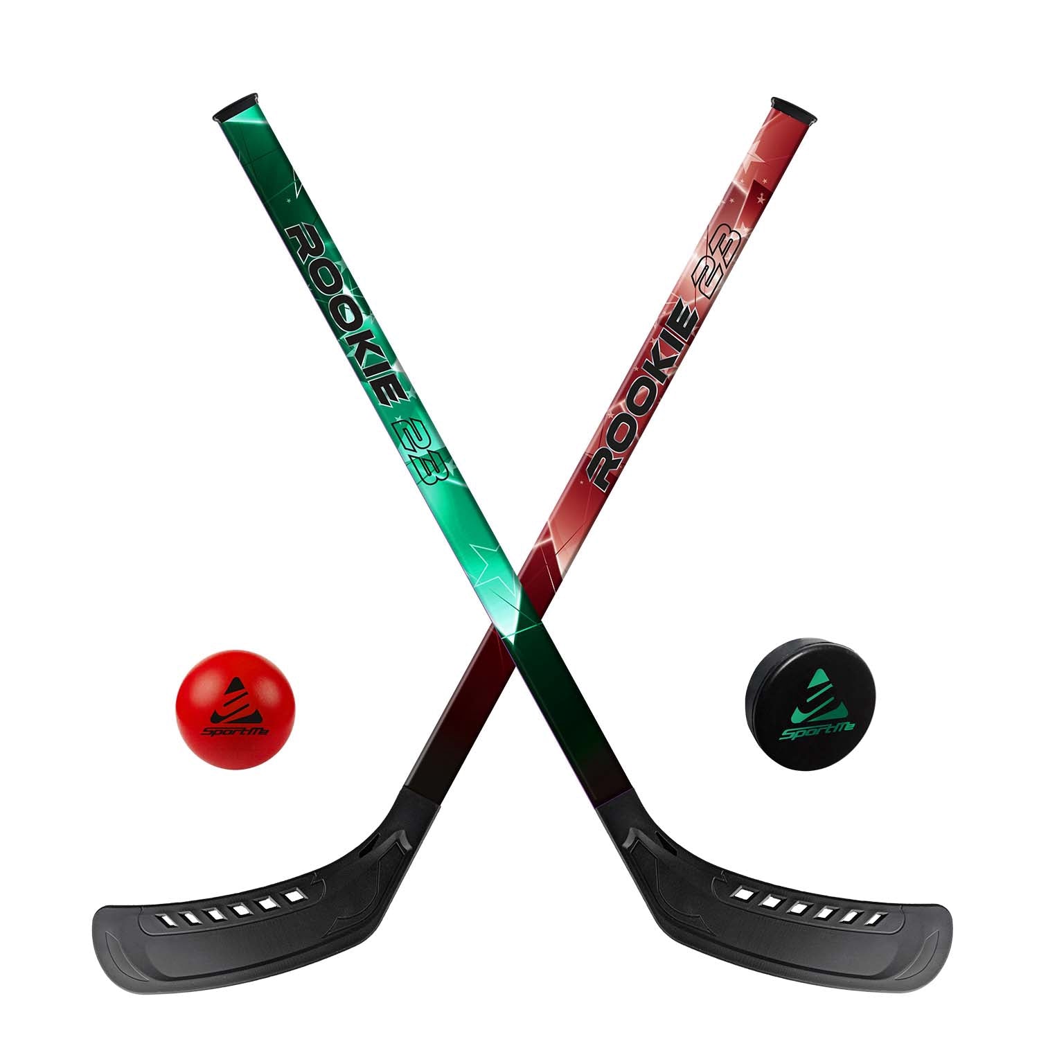 Street Hockey Set for Kids, 2-Pack Sticks, 60 cm