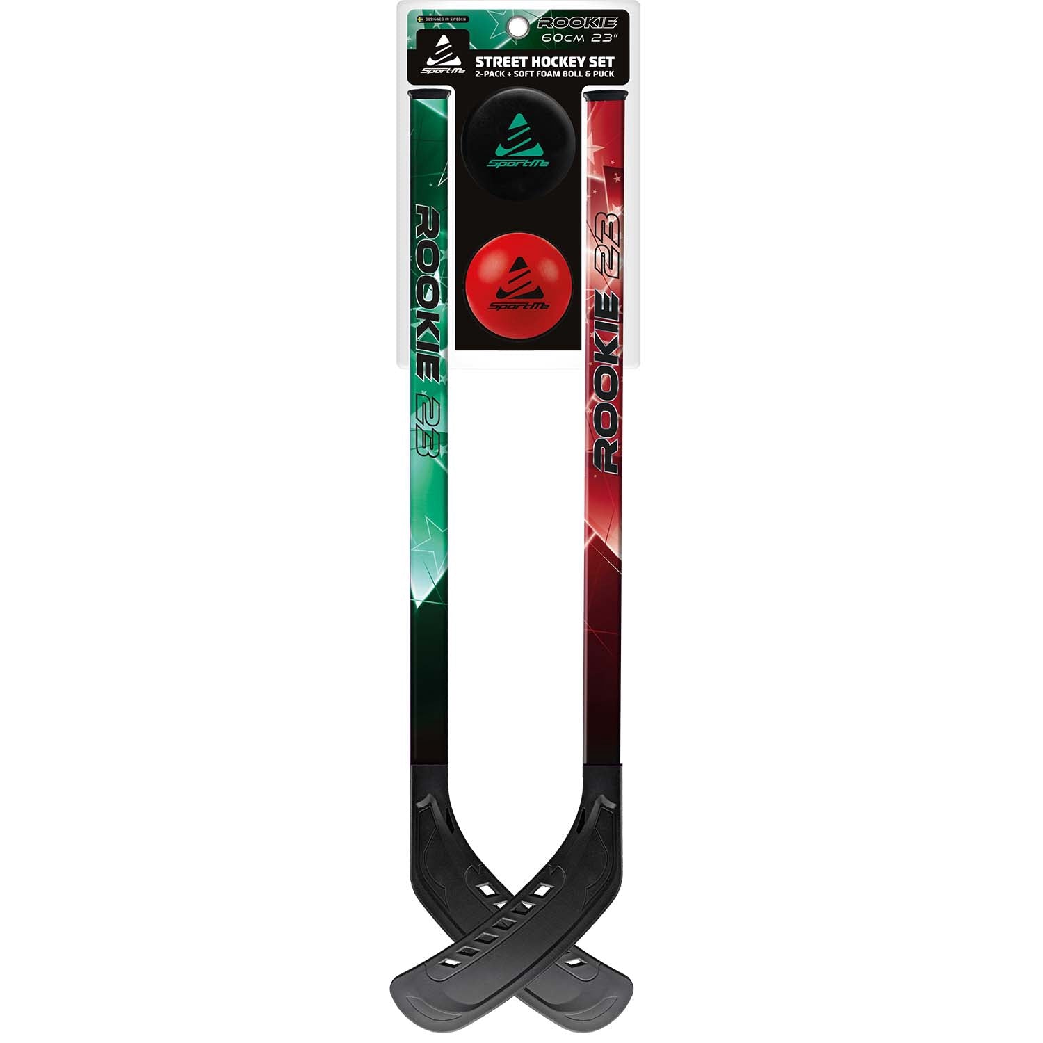 Street Hockey Set for Kids, 2-Pack Sticks, 60 cm