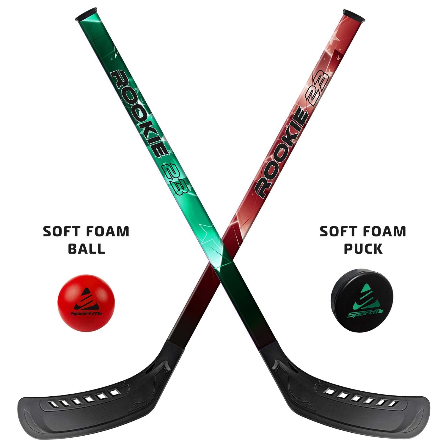 Street Hockey Set for Kids, 2-Pack Sticks, 60 cm