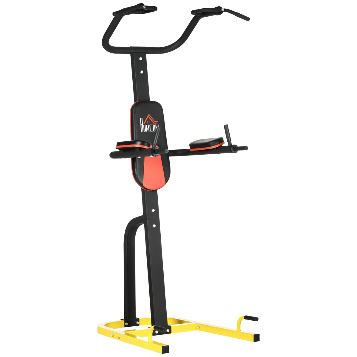 Strength Tower, Multifunctional Dip Station, Power Station, Fitness Training Equipment For Pull-Ups, Push-Ups, Abdominal Training, Steel, Black