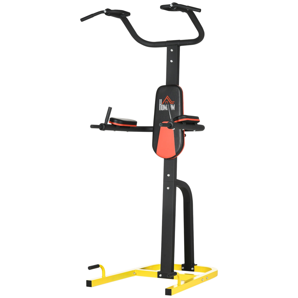 Strength Tower, Multifunctional Dip Station, Power Station, Fitness Training Equipment For Pull-Ups, Push-Ups, Abdominal Training, Steel, Black