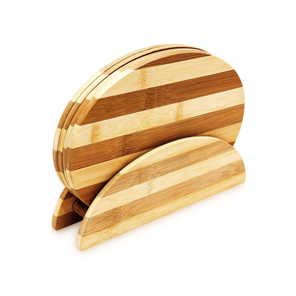 Striped bamboo breakfast board
