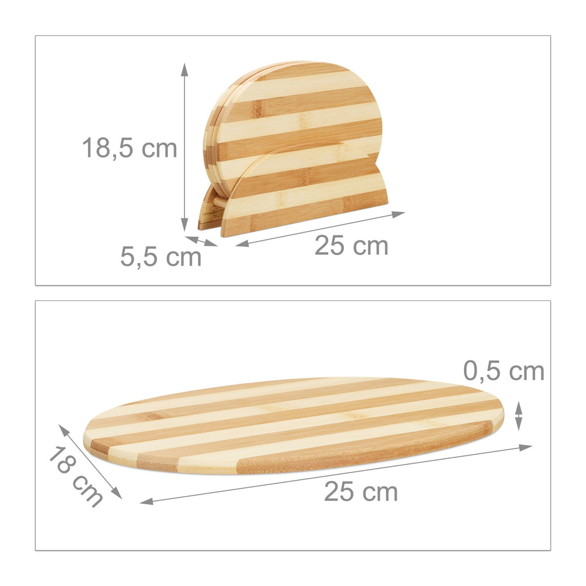 Striped bamboo breakfast board