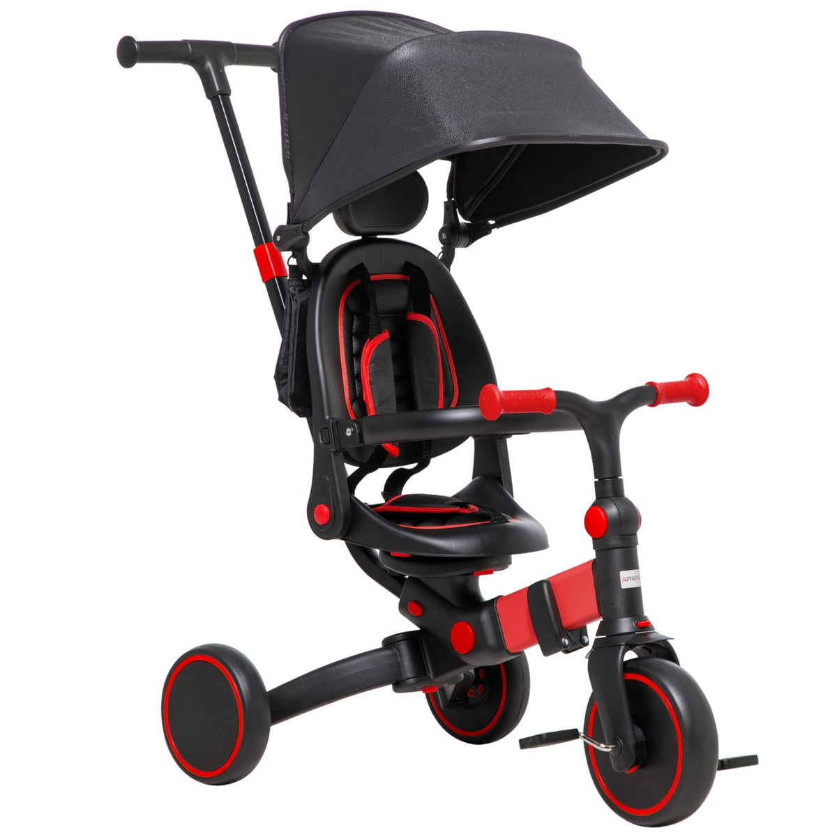 Stroller 3-In-1 Children'S Tricycle With Height-Adjustable Push Handle With Safety Bar Footrests For Children From 18 Months