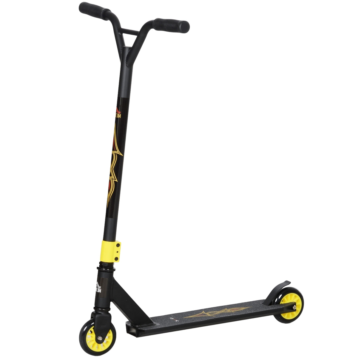 Stunt scooter, fun scooter, stunt scooter with ABEC 9 ball bearings, kick scooter with 100 mm imitation leather wheels, kick scooter, city scooter, trick scooter for children aged 14 and over