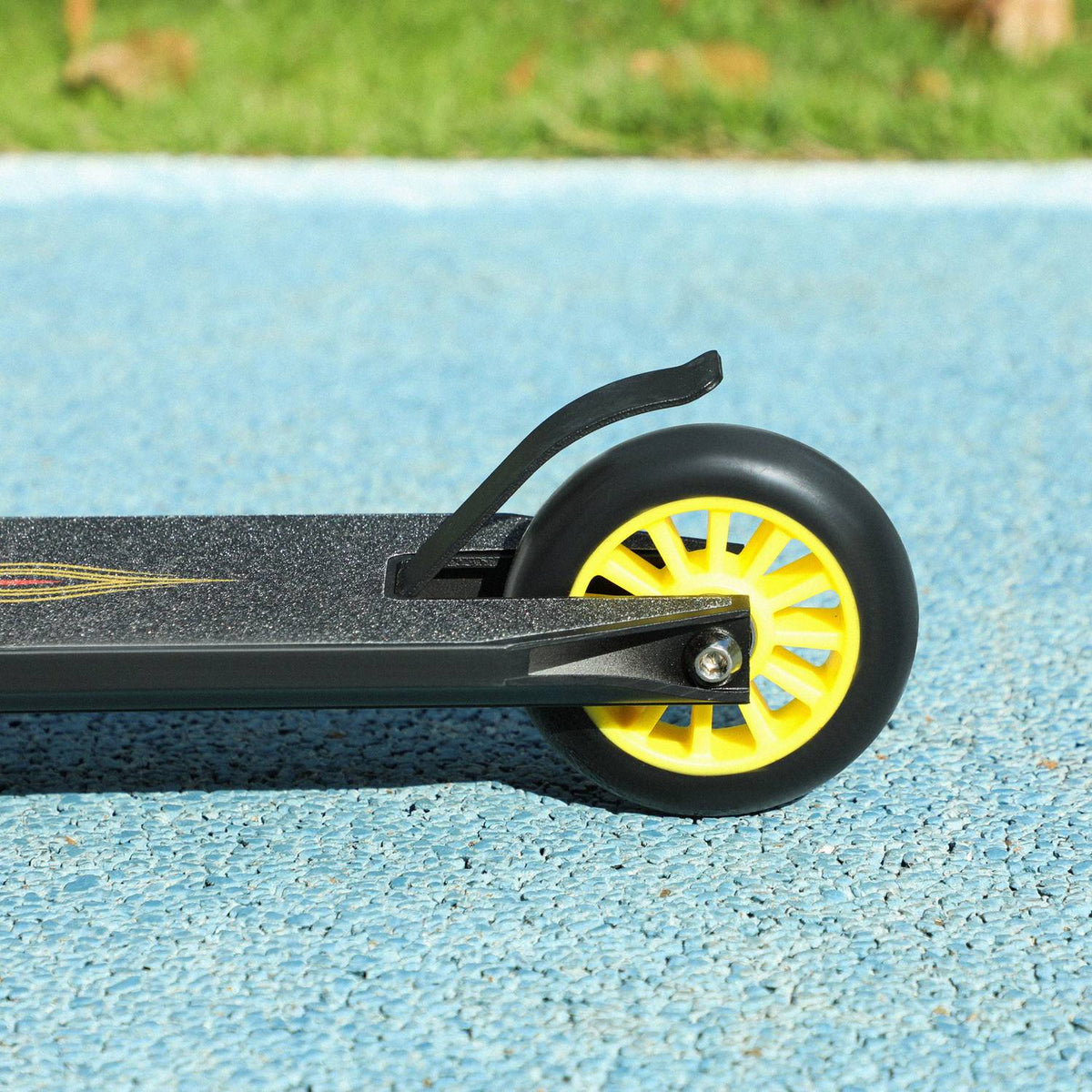 Stunt scooter, fun scooter, stunt scooter with ABEC 9 ball bearings, kick scooter with 100 mm imitation leather wheels, kick scooter, city scooter, trick scooter for children aged 14 and over
