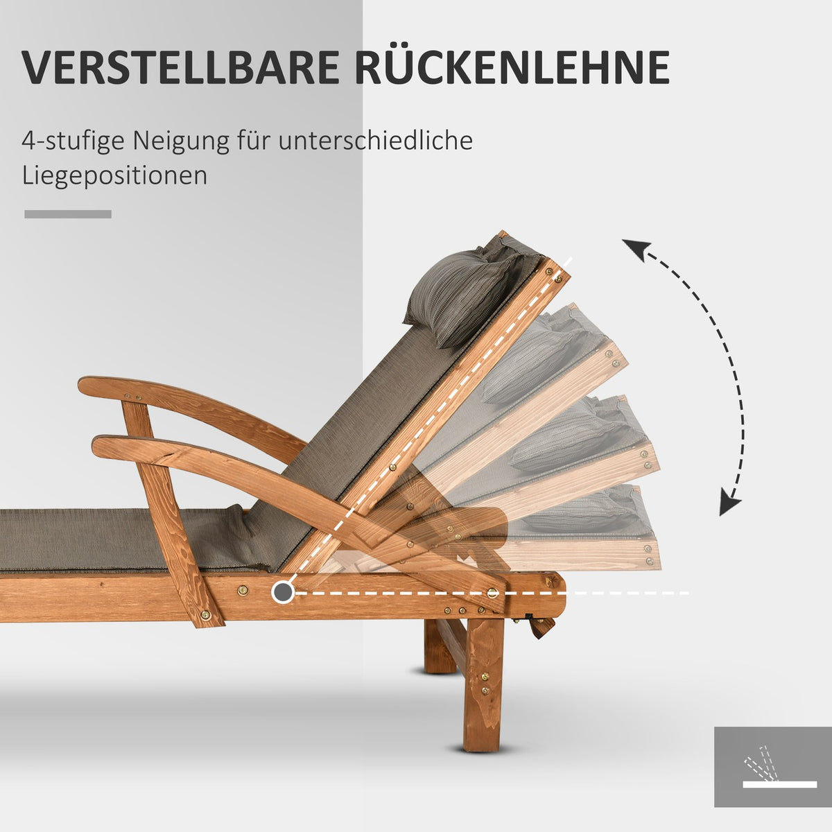 Sun Lounger, Deck Chair With Adjustable Backrest, Relaxation Lounger, Garden Lounger, For Pool Area, Up To 113 Kg, Brown, 194 X 70 X 32 Cm