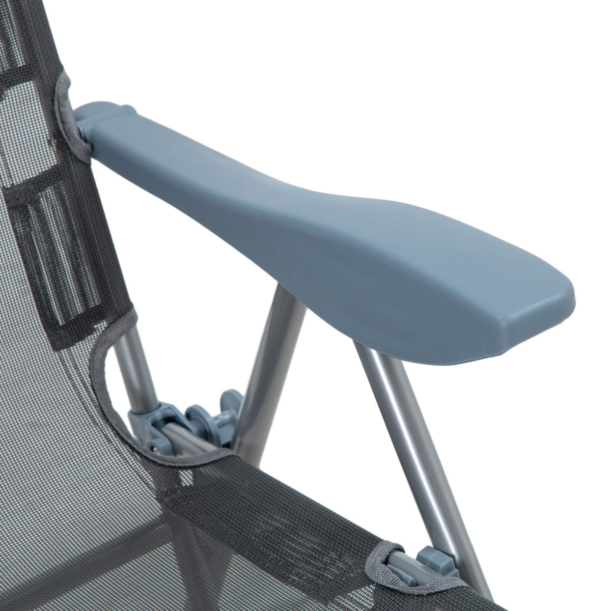 Sun Lounger, Folding Deck Chair, Garden Lounger With Adjustable Backrest, Relax Lounger For Balcony, Patio, Mesh, Grey, 63 X 81 X 108 Cm