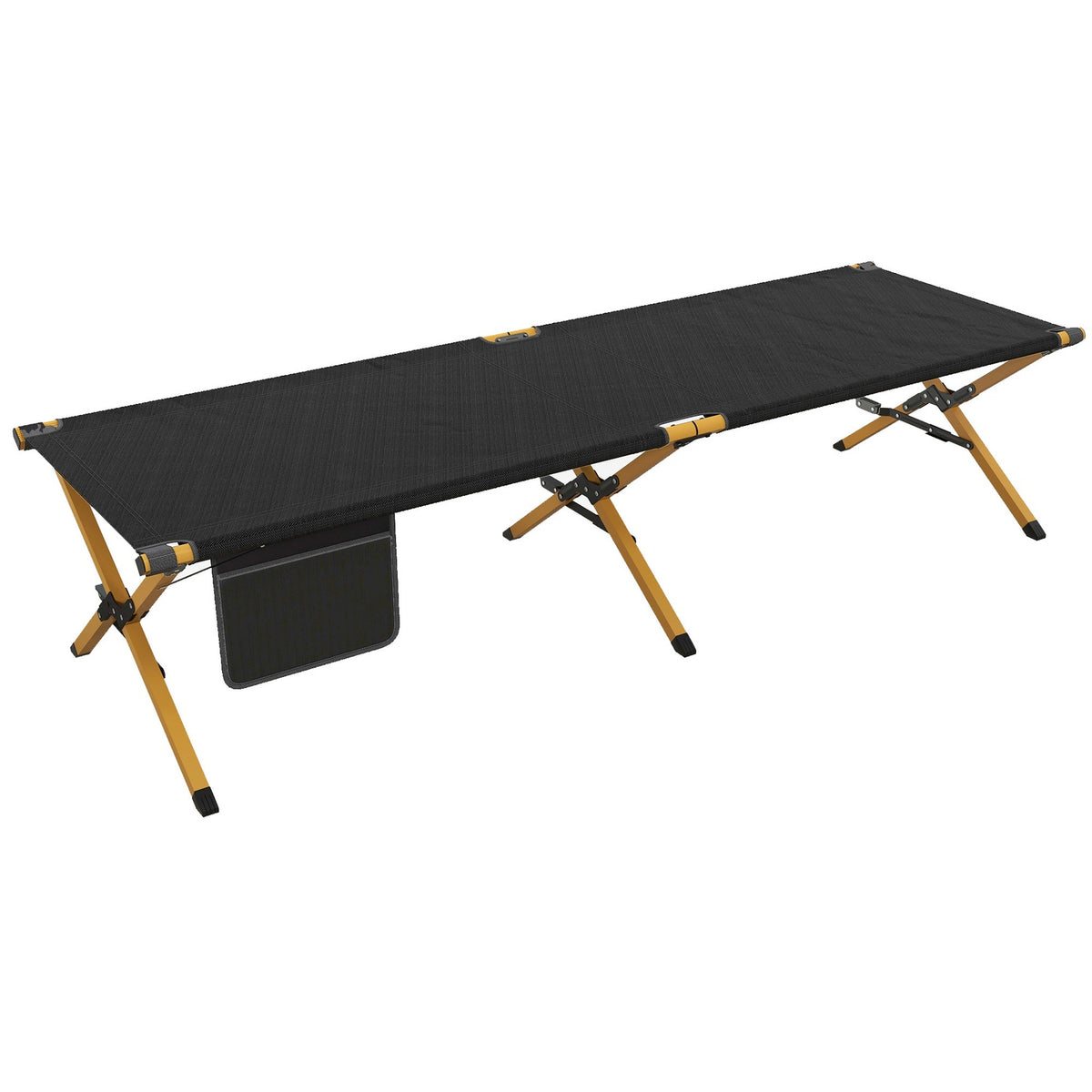 Sun Lounger Folding Garden Deck Chair Side Pocket Relax Lounger Garden Balcony Oxford Black 196X64X45Cm
