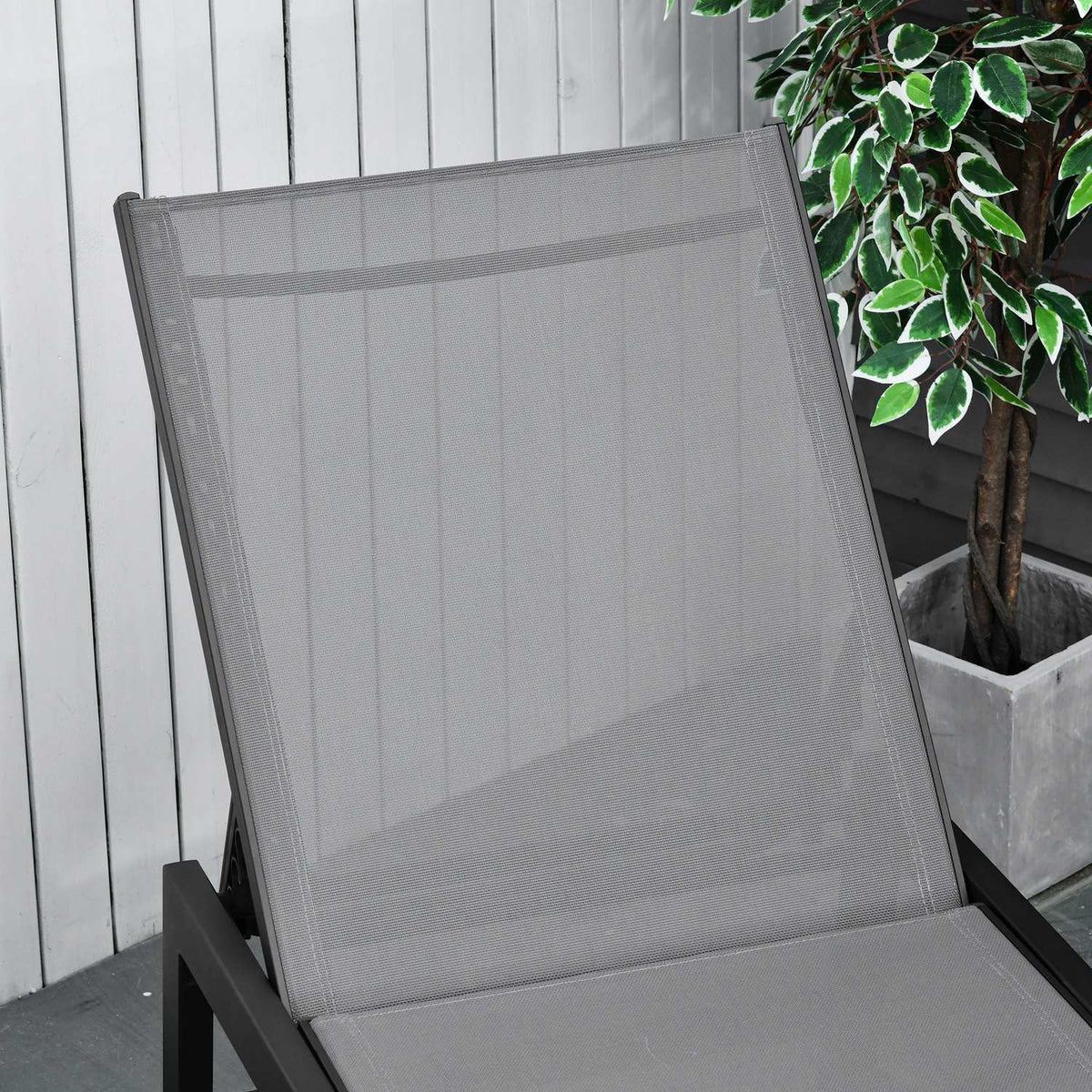 Sun Lounger Garden Lounger 5 Step Backrest Aluminum Gray 169 X 65 X 102 Cm