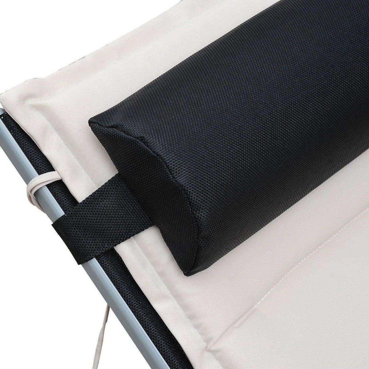 Sun Lounger Garden Lounger Garden Chair Relaxation Chair Deck Chair Aluminum Adjustable Cream White 170 X 64 X 82 Cm
