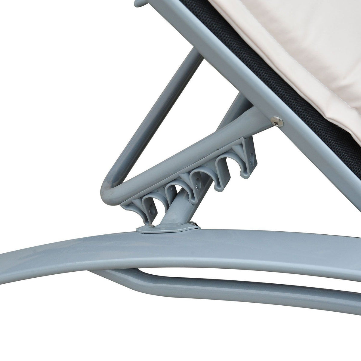 Sun Lounger Garden Lounger Garden Chair Relaxation Chair Deck Chair Aluminum Adjustable Cream White 170 X 64 X 82 Cm