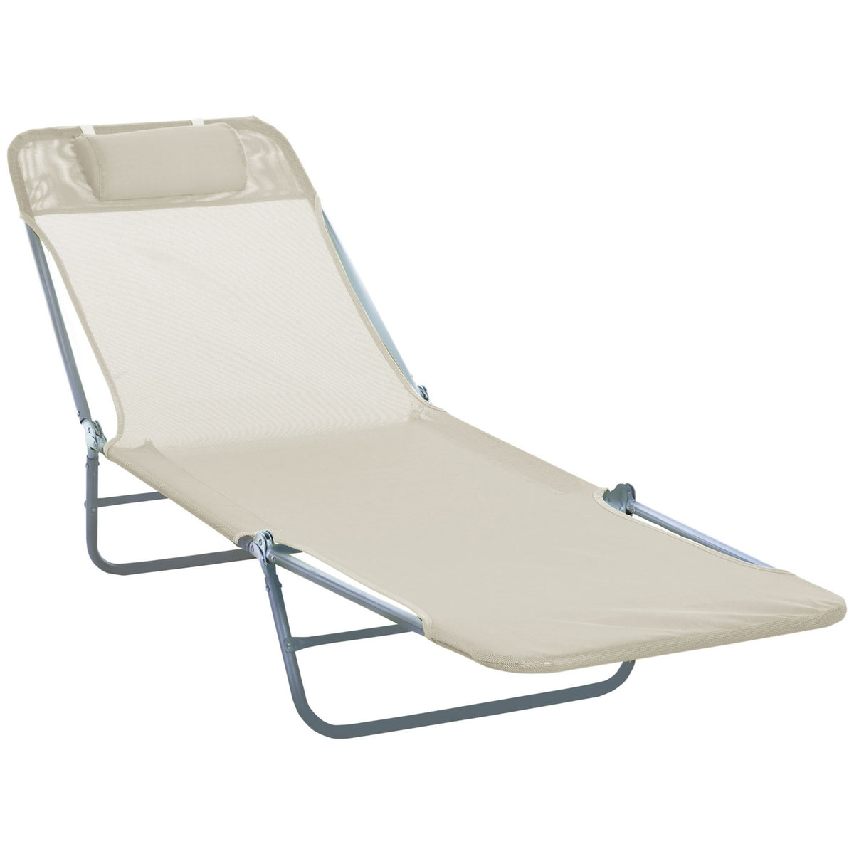 Sun Lounger Garden Lounger Relax Lounger Bathroom Lounger Two-Legged Lounger 4 Colors (Cream)