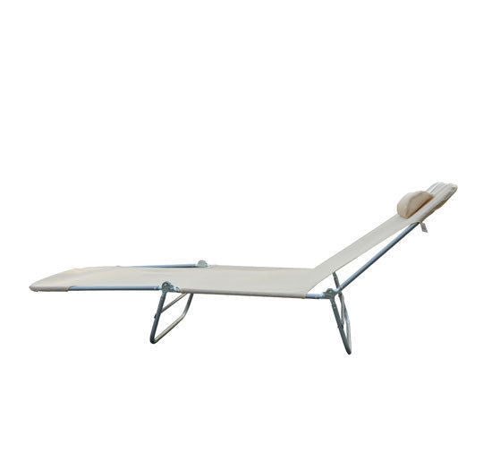 Sun Lounger Garden Lounger Relax Lounger Bathroom Lounger Two-Legged Lounger 4 Colors (Cream)