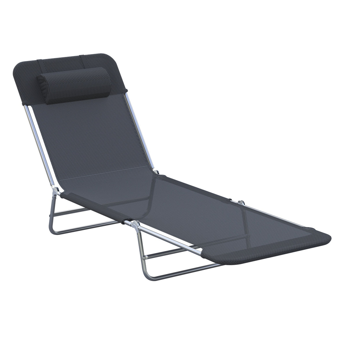 Sun Lounger, Garden Lounger, Relaxation Lounger, Bathroom Lounger, Two-Legged Lounger, Black For Garden And Terrace