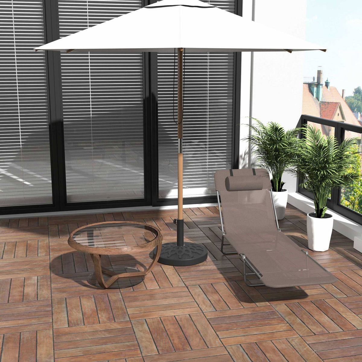 Sun Lounger, Garden Lounger, Relaxation Lounger, Bathroom Lounger, Two-Legged Lounger, Brown For Garden And Terrace