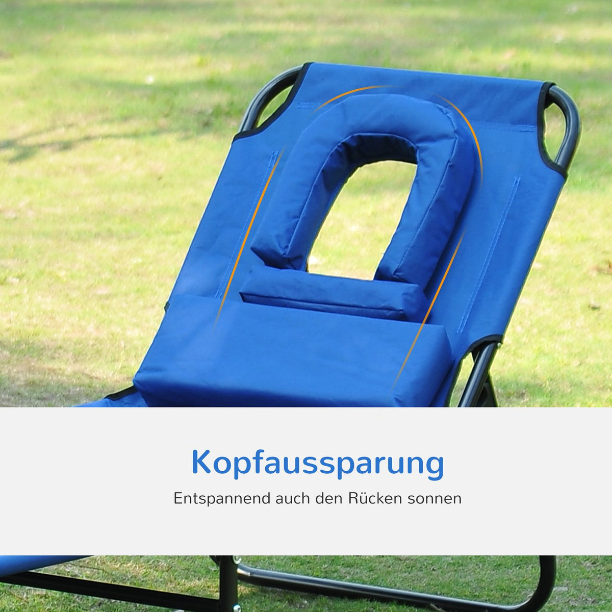 Sun Lounger Garden Lounger Relaxation Lounger Tripod Lounger With Reading Window Face Opening Blue