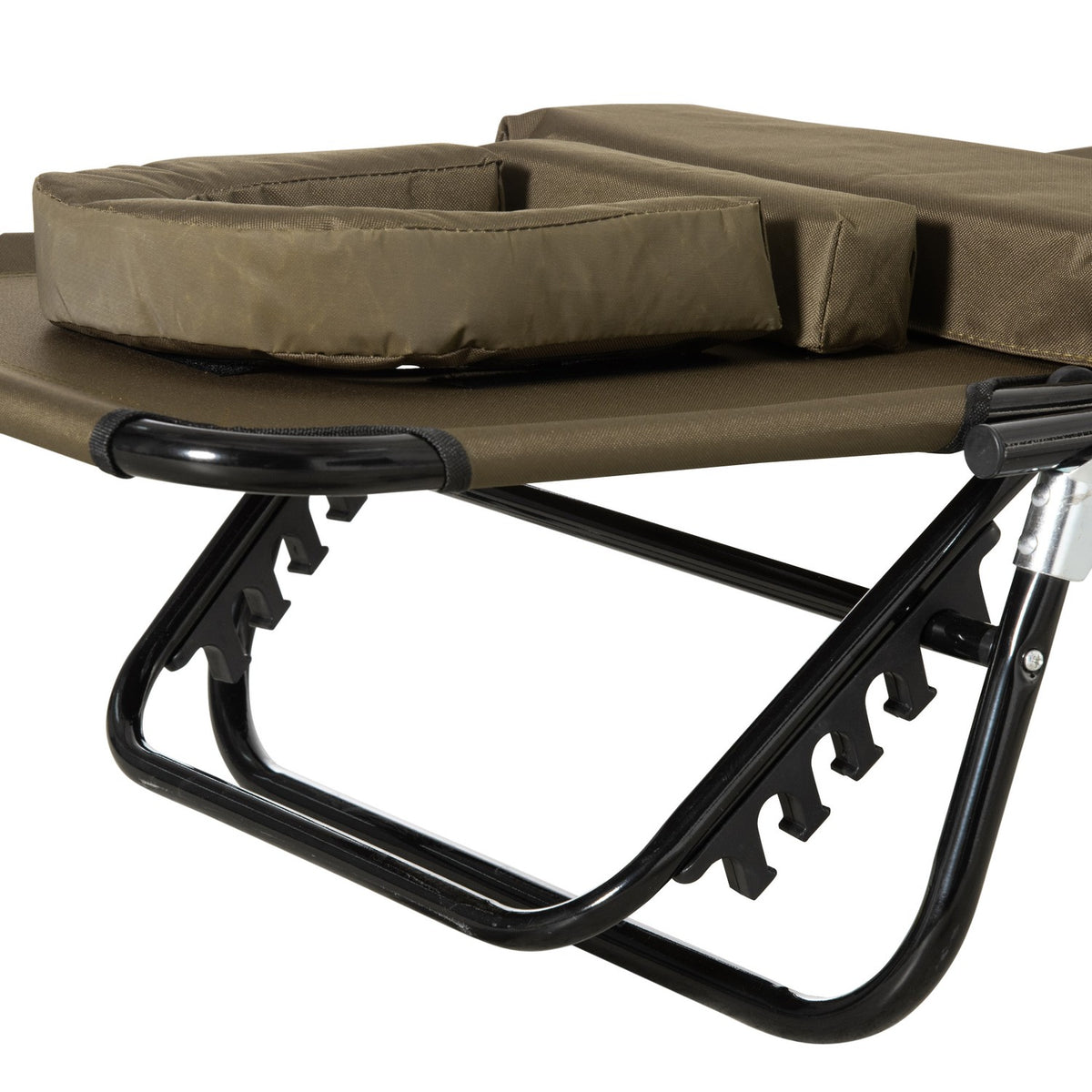 Sun Lounger, Garden Lounger, Three-Legged Lounger, Relaxation Lounger With Reading Window, Face Opening, Brown