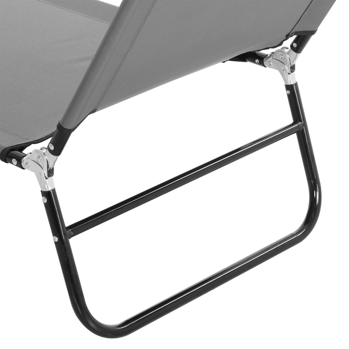 Sun Lounger, Garden Lounger With Adjustable Backrest, Deck Chair, Relaxation Lounger, Camping Lounger For Garden, Balcony, Steel, Gray, 188 X 56 X 28Cm
