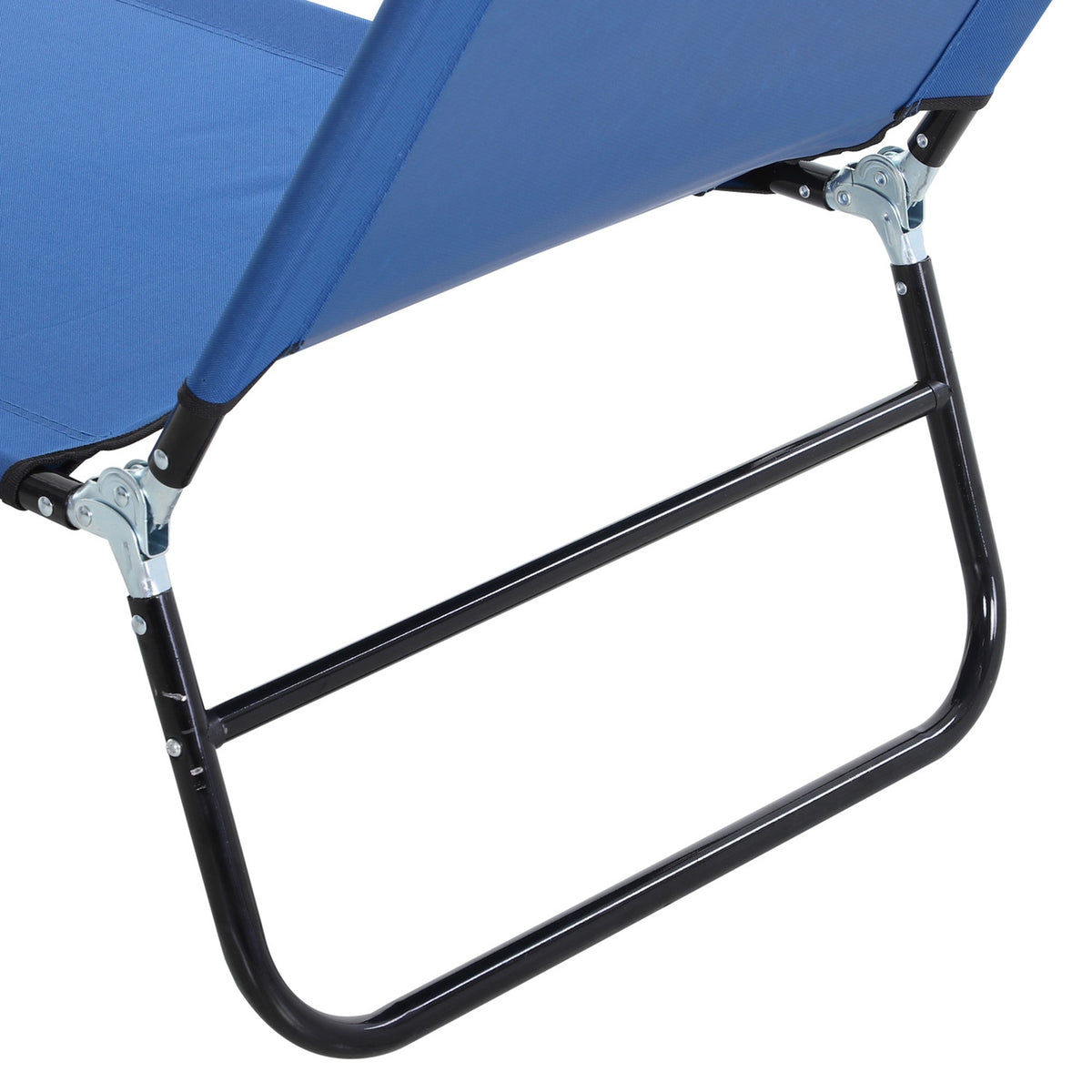 Sun Lounger Garden Lounger With Adjustable Backrest, Steel, Blue, 188X56X28Cm, Ideal For Garden & Balcony
