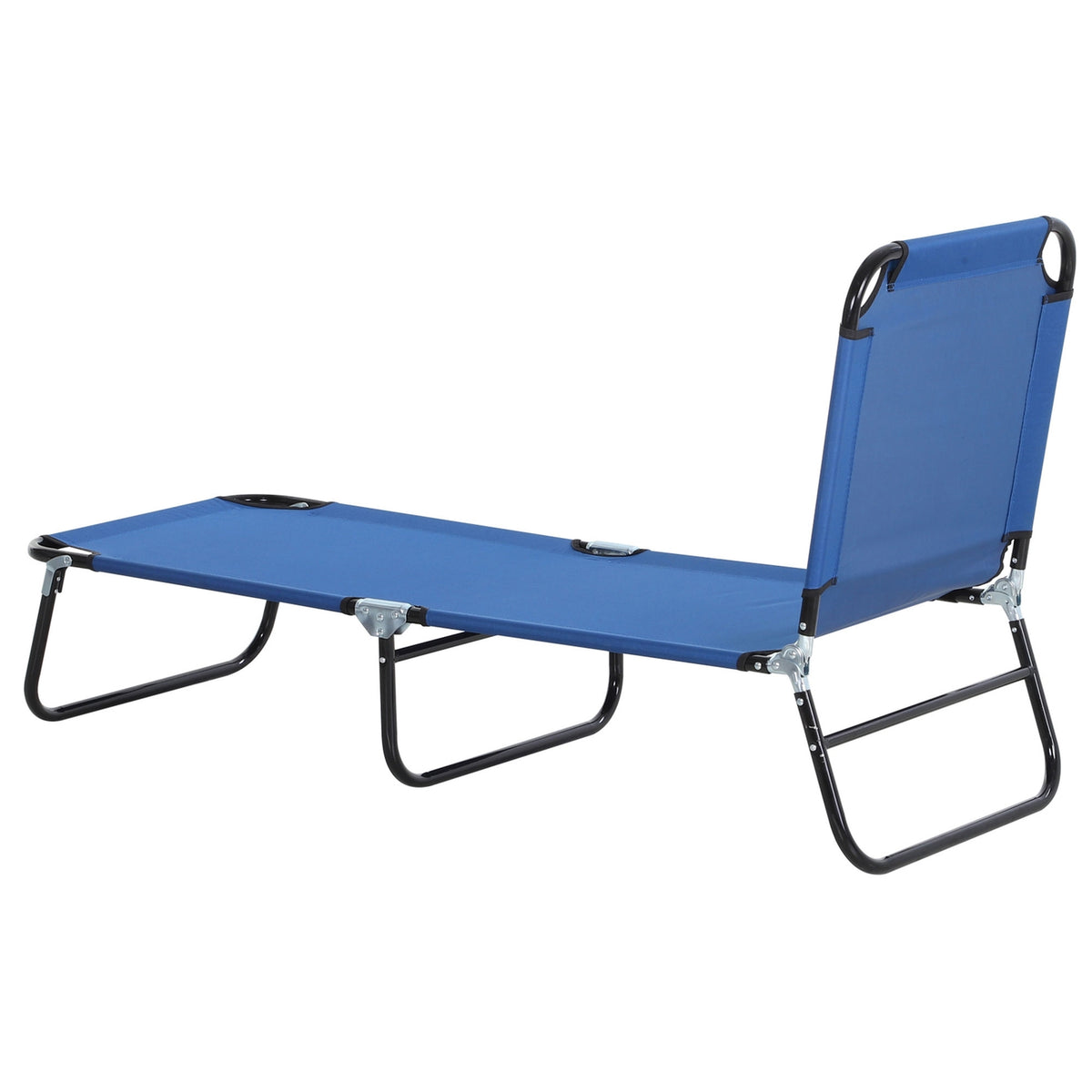 Sun Lounger Garden Lounger With Adjustable Backrest, Steel, Blue, 188X56X28Cm, Ideal For Garden & Balcony