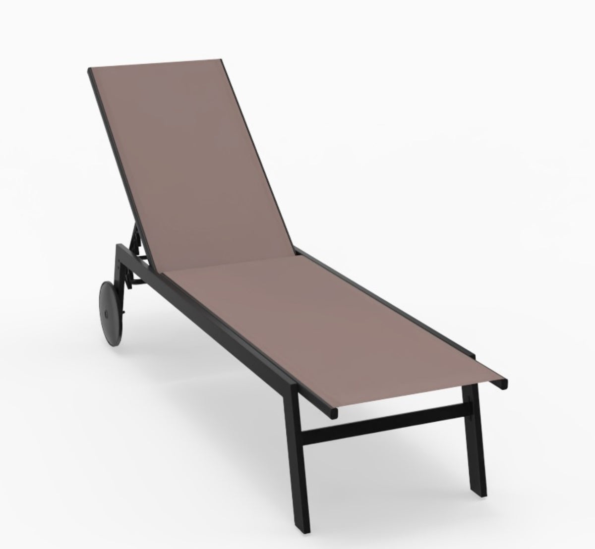 Sun Lounger With Wheels – Adjustable Backrest, Quick-Dry, Brown