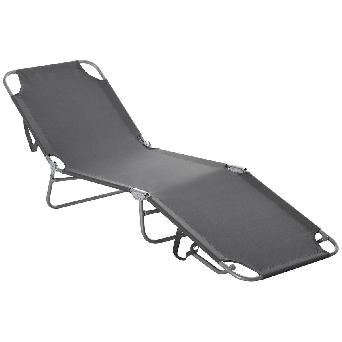 Sun lounger, camping lounger, folding deck chair with adjustable backrest, garden lounger can hold up to 120 kg for balcony, terrace, Oxford