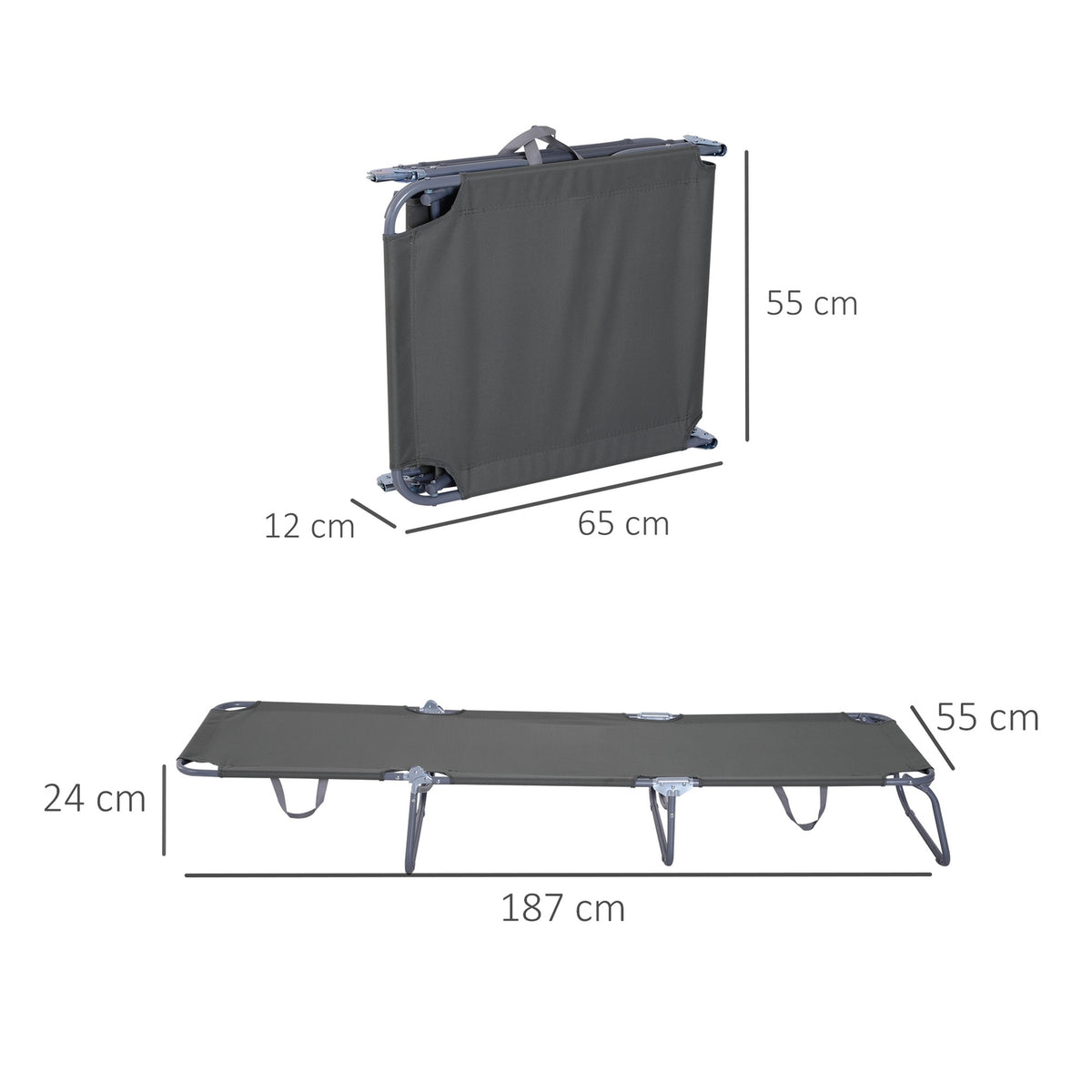 Sun lounger, camping lounger, folding deck chair with adjustable backrest, garden lounger can hold up to 120 kg for balcony, terrace, Oxford