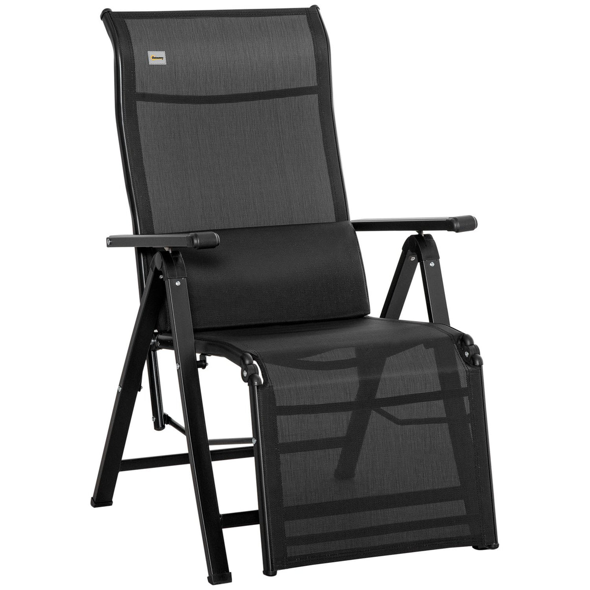 Sun lounger deck chair garden lounger 9 positions adjustable weightlessness lounger Textilene steel black 70x65x111 cm for relaxing hours