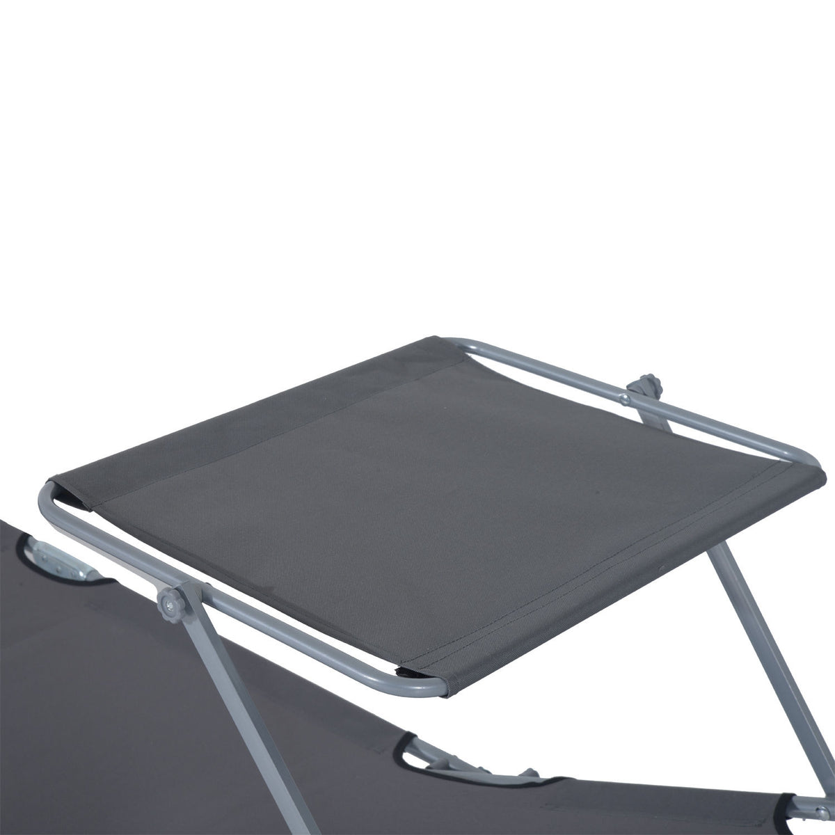 Sun lounger folding garden lounger deck chair beach lounger with sun protection gray 187 x 58 x 36 cm