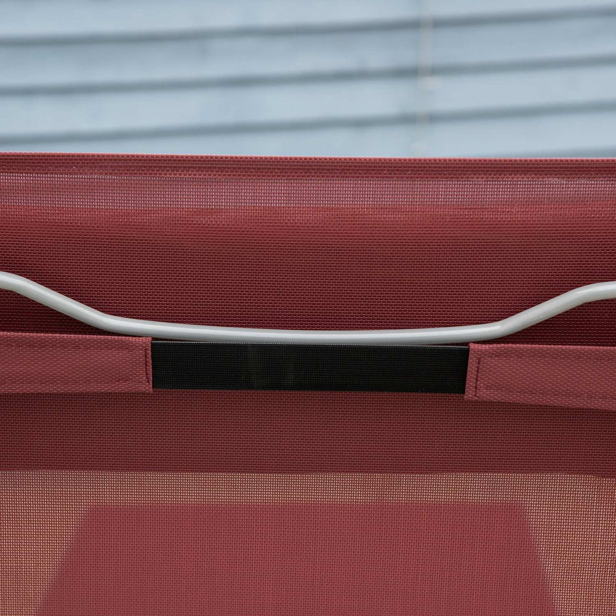 Sun lounger for balcony, 1 piece, 137 x 63.5 x 100.5 cm, with pillow, 5-level adjustable backrest, textline, aluminum, wine red