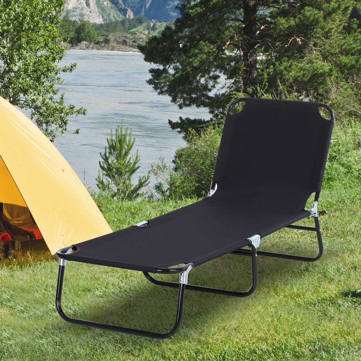 Sun lounger garden lounger adjustable backrest deck chair relaxation lounger camping lounger for garden balcony 188 x 56 x 28cm