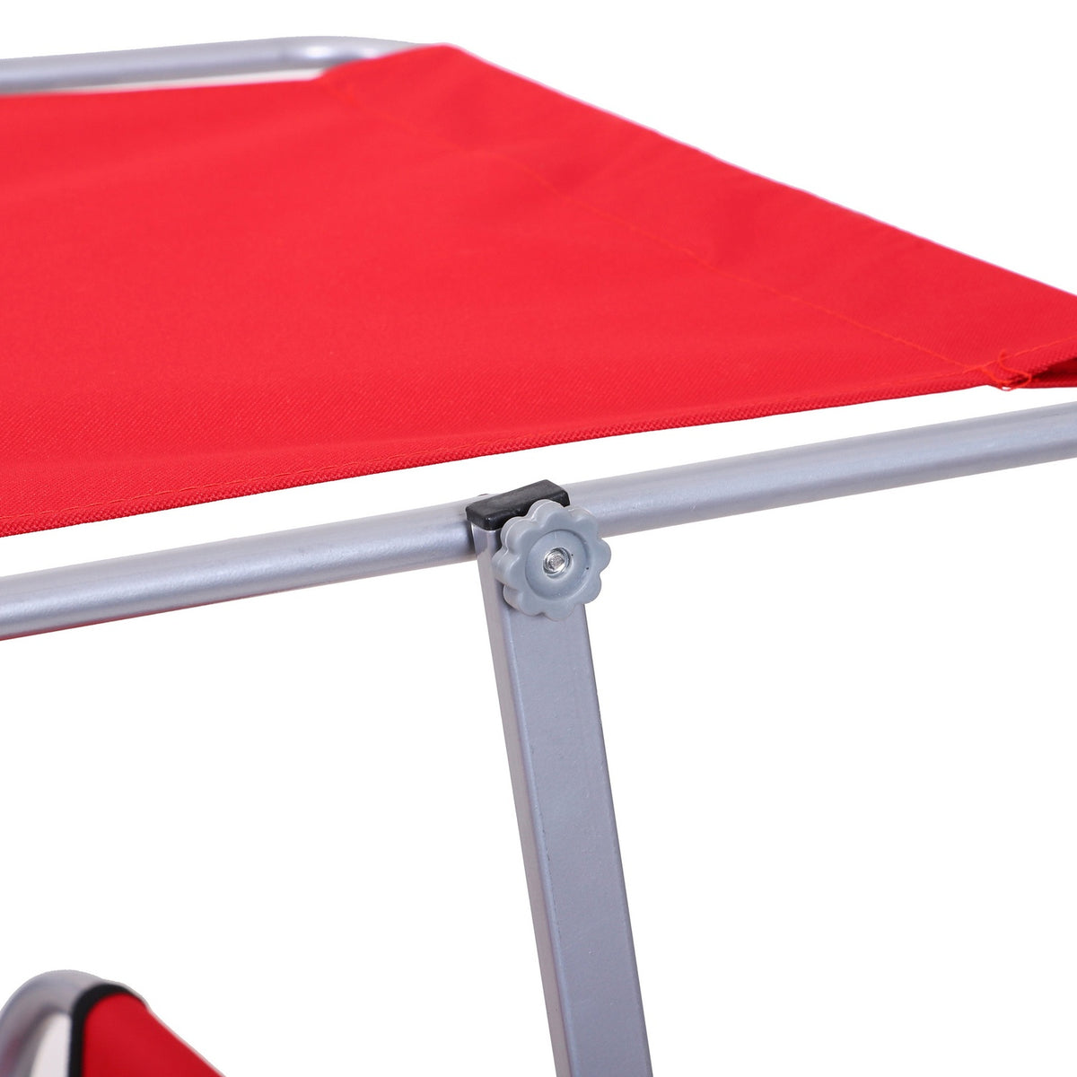 Sun lounger garden lounger foldable with sun protection, wellness lounger beach lounger in red 187 x 58 x 36 cm for relaxing hours outdoors