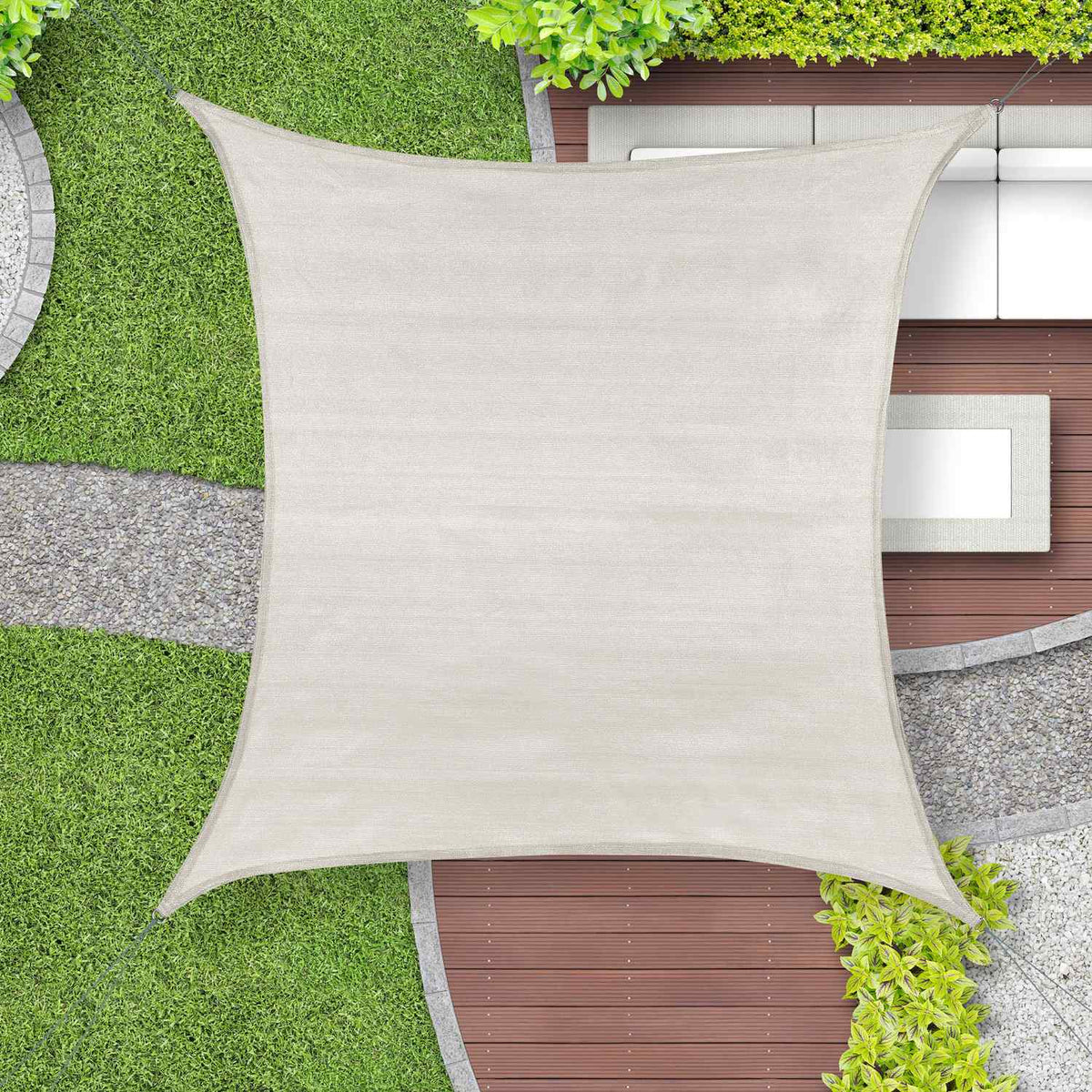 Sun sail polyethylene square gray
